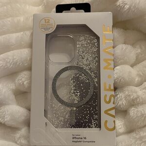 Case-Mate Sparkle iPhone 16 Case bubble water - Silver Glitter